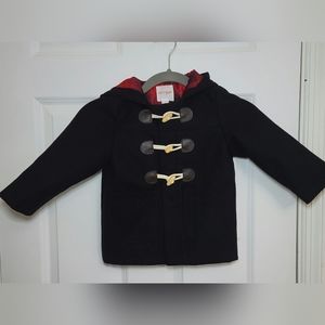 Cat & Jack black pea coat/toggle coat- size 3t